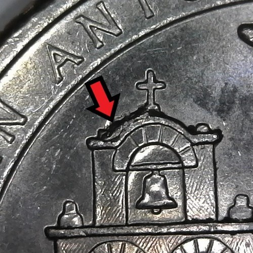 2019-P San Antonio Missions Die Chip Error/Variety Washington ATB Quarter - Bild 2 von 4