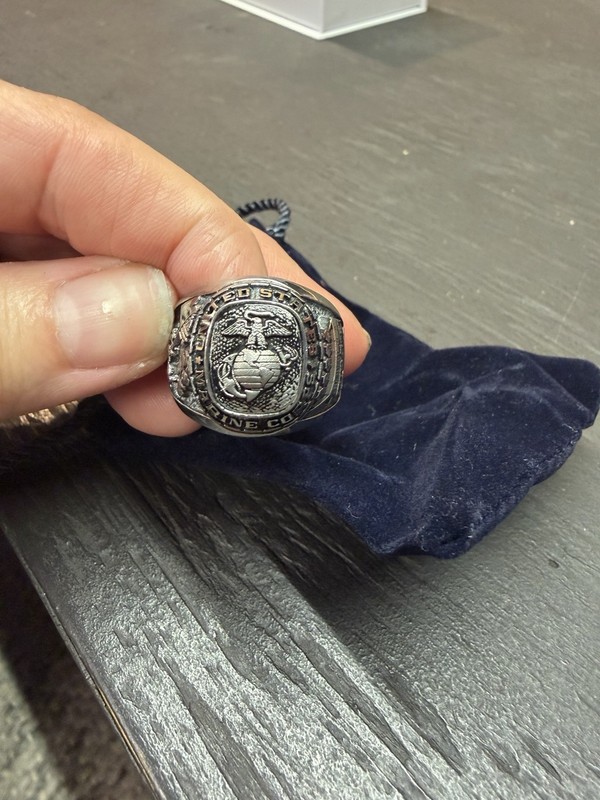 Vintage 1974 USMC Marine Corps Balfour Celestrium Ring Size 10.5 MCRD