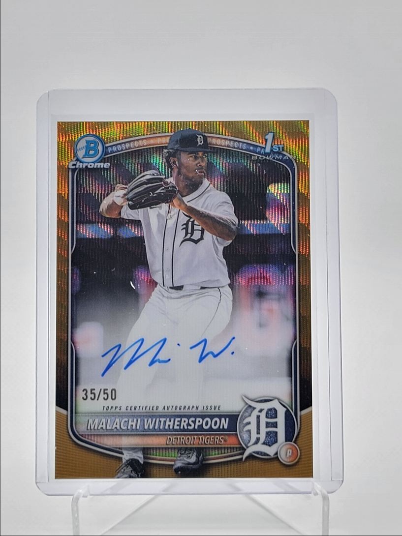 MALACHI WITHERSPOON 2025 BOWMAN CHROME DRAFT 1ST GOLD WAVE AUTO /50 Q5701