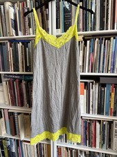 Josie Natori L Cotton Lace Chemise Slip Gray Green