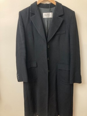 GUC Max Mara Camel Hair Overcoat Black US12