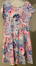 LILLY PULITZER Girls 100 Cotton Dress - Sz 12/14 Extra Large