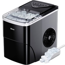 Silonn Ice Maker Countertop 9 Cubes Ready in 6 Mins 26lbs in 24Hrs Self-Cleaning