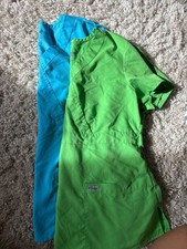 Grey's Anatomy by Barco Mock Wrap Scrub Tops Lot of 2 Green Blue Size M 0050 