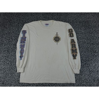 Hanes Long Sleeve Shirt Mens L White Good 1997 Army vs Navy Football Vintage