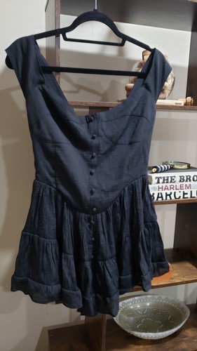Abito pagliaccetto Vanessa Mooney Elisabeth 100% rayon medio NERO - Foto 7 di 15
