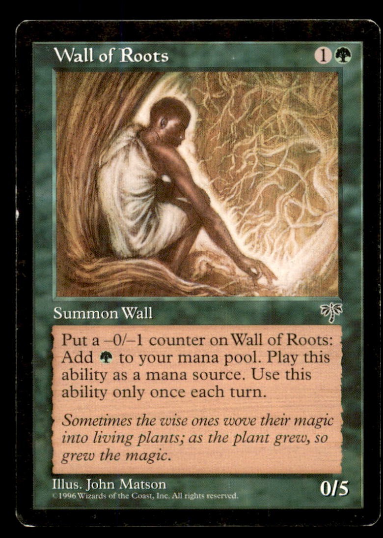 MTG Wall of Roots Mirage Moderate Play Magic the Gathering