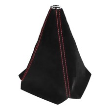 Car Shift Knob Dust Cover, Manual/Automatic Gear Shifter Suede, Black  Red