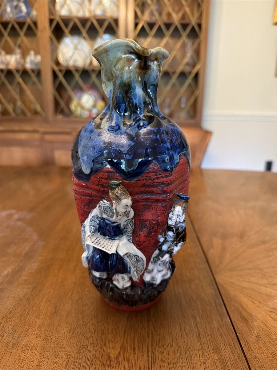 陶瓷红色日本古董花瓶| eBay