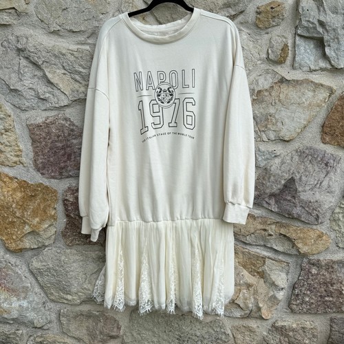 NWT Anthropologie Pilcro Sweatshirt Twofer Mini Dress Sz Large - Picture 5 of 9