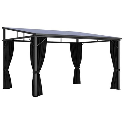 Gazebo with Curtain Anthracite Garden Canopy Shelter Party Tent Marquee vidaXL