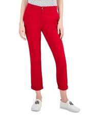 Tommy Hilfiger TH Flex Hampton Cuffed Chino Straight-Leg Pants Red Size 18 60