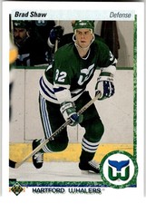 1990-91 Upper Deck #90 Brad Shaw Hartford Whalers Rookie NHL Hockey