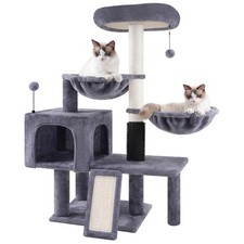 Cat Tree with Cat Condo and Hammocks, Cat Tower with Scratching Posts and Scr...