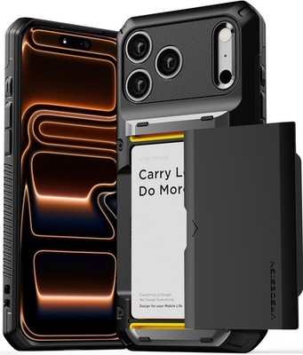 VRS DESIGN Damda Glide Pro Card Holder Case iPhone 17 Max, Matte Black