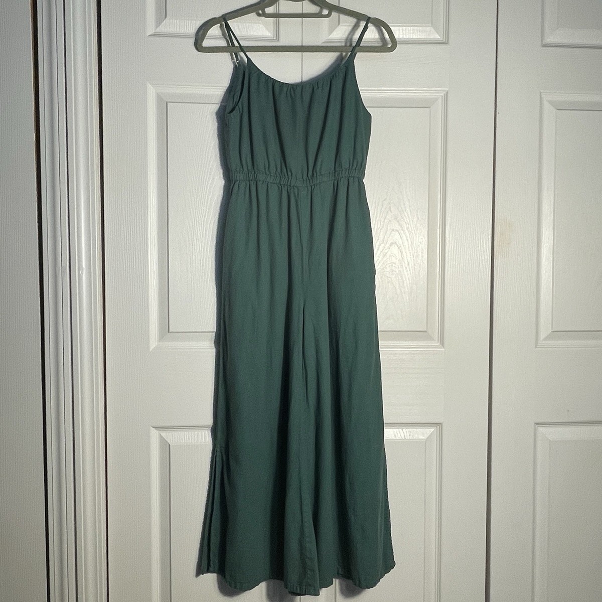 Haute Hippie Style Linen Blend Jumpsuit Romper Women XS Green Wide Leg  Pockets | eBay