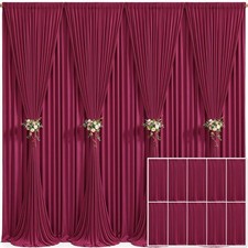 10 Panels Burgundy Backdrop Curtain 50FTx10FT W5'xH10', 10 Panels ,