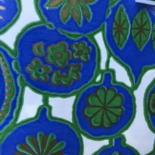 NIP Vtg MCM Norcross Retro Ornaments Christmas Wrapping Paper NOS 2 Sheets Blue