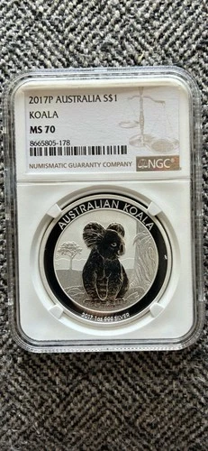 2017-P Australia Koala NGC MS70 Cameo .999 Silver 1oz Dollar Coin