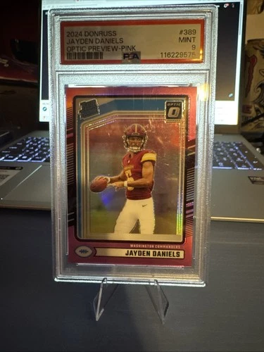 2024 Panini Donruss - Rated Rookie Jayden Daniels #389 Optic Preview Pink Prizm