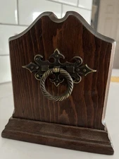 Vintage Wooden Adjustable Bookends Door Knocker Traditional Style Book Holder