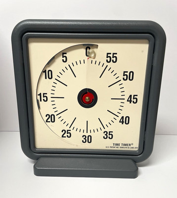 Time Timer 60-Minute Analog Visual Countdown Timer Gray w/ Removable Stand