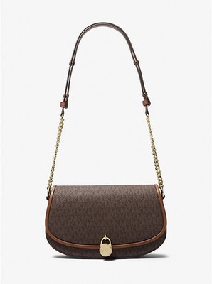 Michael Kors Mila Medium Signature Logo Messenger Bag