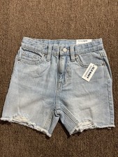 A67 NWT Old Navy Girls High-Rise Slouchy Straight Built-In Tough Denim Shorts 6