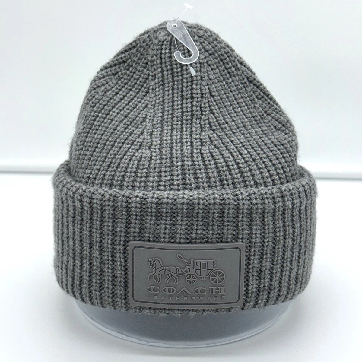 Coach Women’s Gray & Pink Wool Rabbit Blend beanie One Size Coach Pink One Size Hats for Women for sale - eBay main image 2