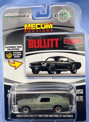Greenlight 1:64 Unrestored Bullitt 1968 Ford Mustang GT Fastback Kissimmee Mecum