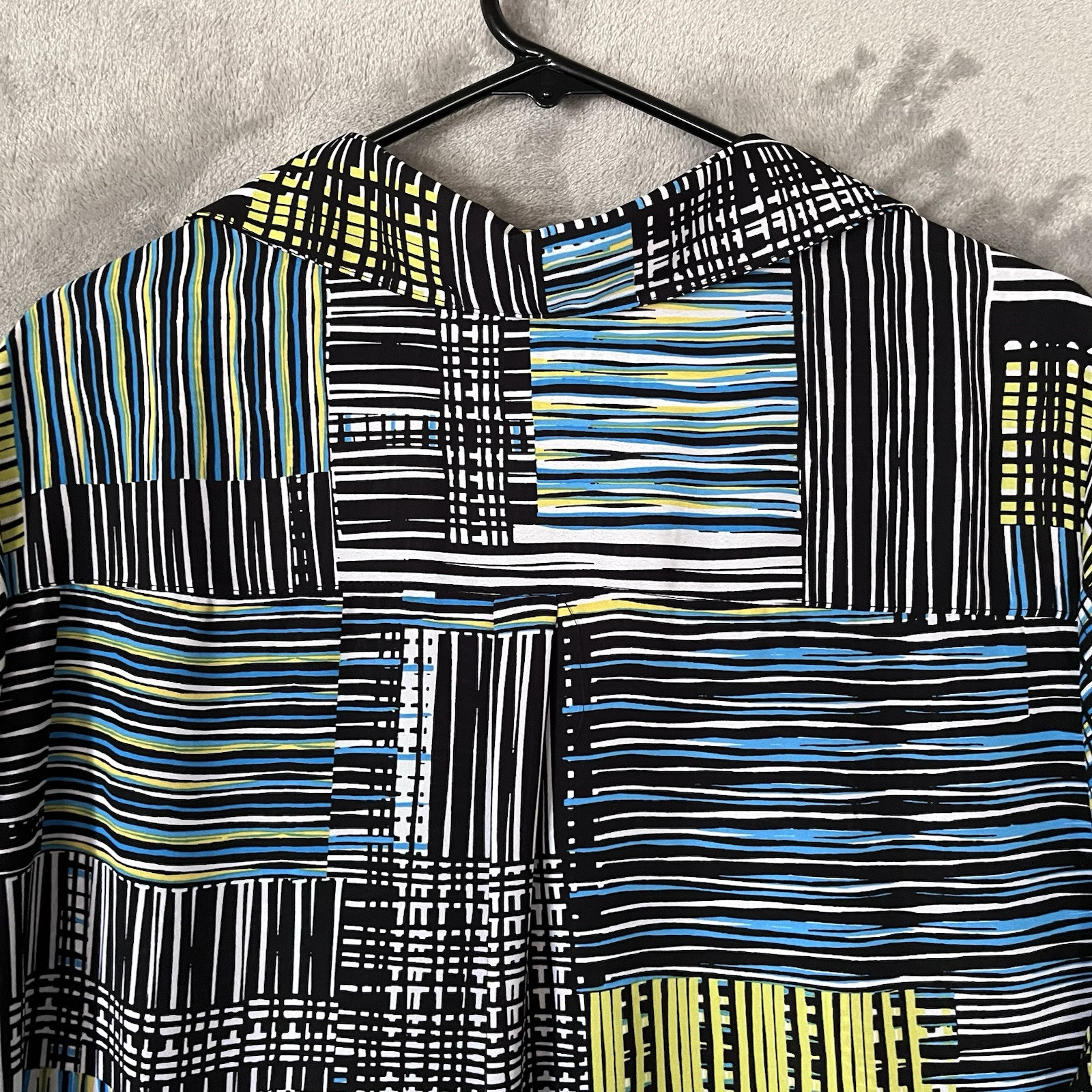 Relativity Button Front Blouse Patchwork Abstract… - image 8