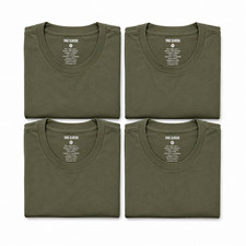 True Classic - Crew Neck - Short Sleeve T-Shirt - Olive Green - X-Large - 4 Pack