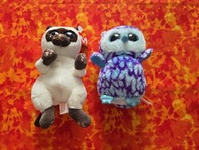 Ty Beanie Boos Oscar the Owl And Miso Siamese Cat