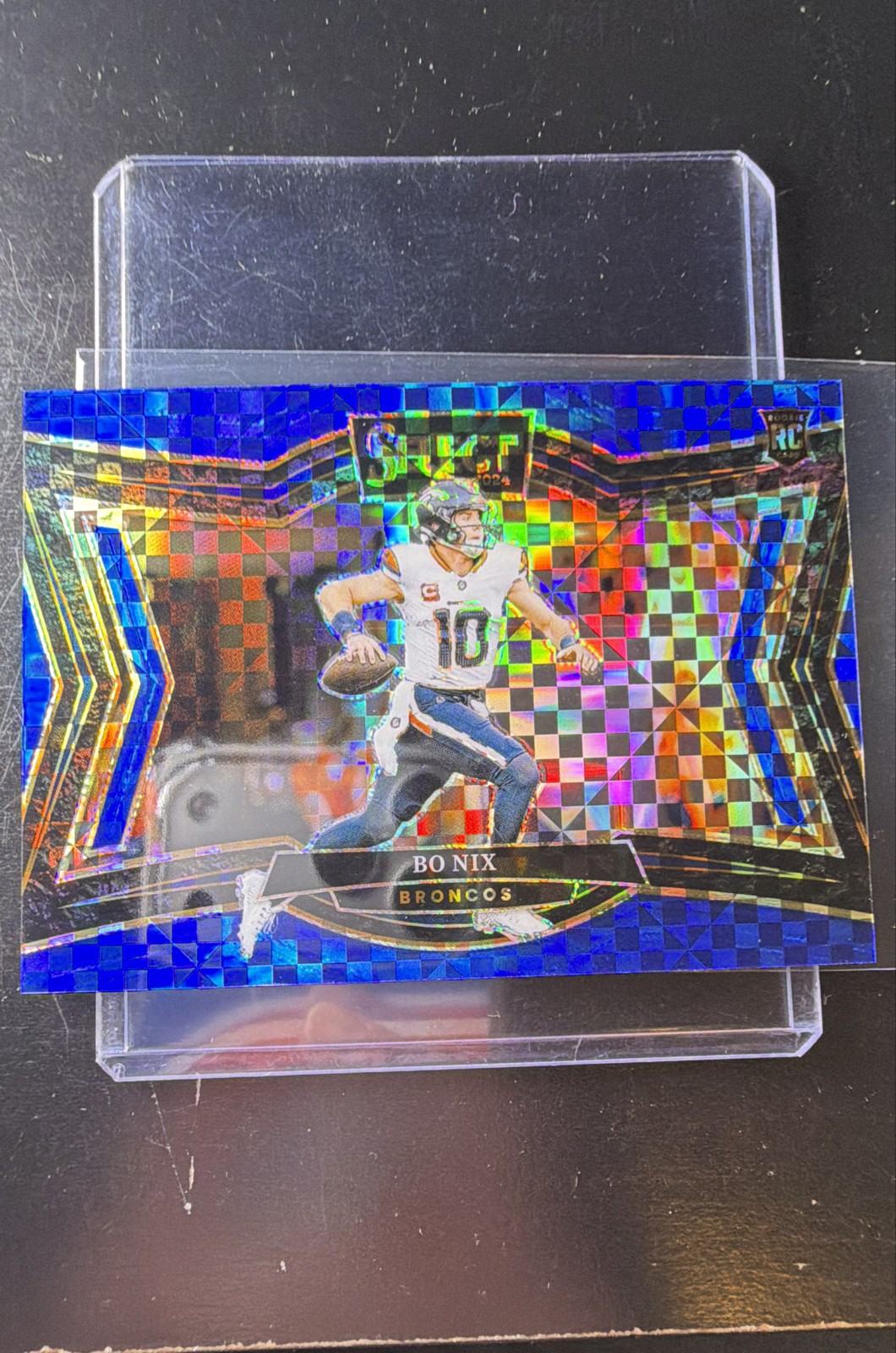 2024 Panini Select Field Level Bo Nix #472 Blue Prizm 07 /75 (RC) DENVER BRONCOS