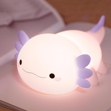 Axolotl Night Light for Kids,Cute Purple Axolotl Lamp,LED Squishy Nursery Nig...