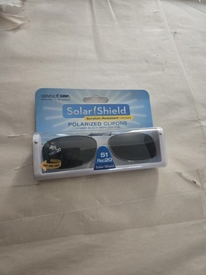 Solar Shield Polarized Clip-on Sunglasses 51 Rec 20 Black lens Full Frame