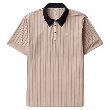 Fila Performance Iconic BB1 Tennis Polo Shirt Mens Goat Black Pinstripe Tennis