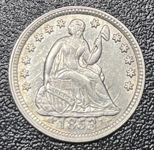 1853 Seated Liberty Half Dime Choice Almost Uncirculated AU+ Type Coin