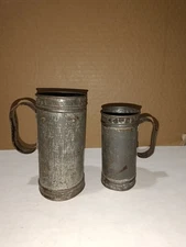 2x Antico Misurino Contenitore Secchiello per Olio Vino (NO peso lucchetto lume)