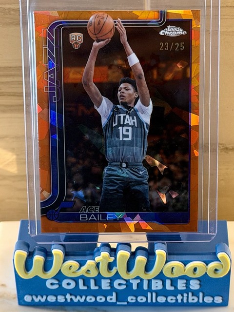 2025-26 Topps Chrome Update Sapphire ACE BAILEY Orange Sapphire RC /25