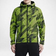 Nike RU Fly Windrunner Hooded Windbreaker Volt Green Jacket Medium