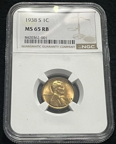 1938-S NGC MS65 Red Lincoln Wheat Cent