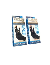 2 PK - Copper Fit COMPRESSION GLOVES • HAND RELIEF S/M Unisex-2 PAIRS