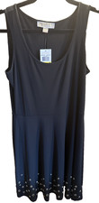 Michael Kors Black Sleeveless A-Line Dress with Grommets NWT Size Medium