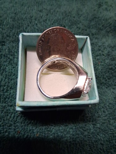 Size 10 Rhodium/Sterling Men's Ring Made With Zirconia From Swarovski (1016) - Picture 14 of 20