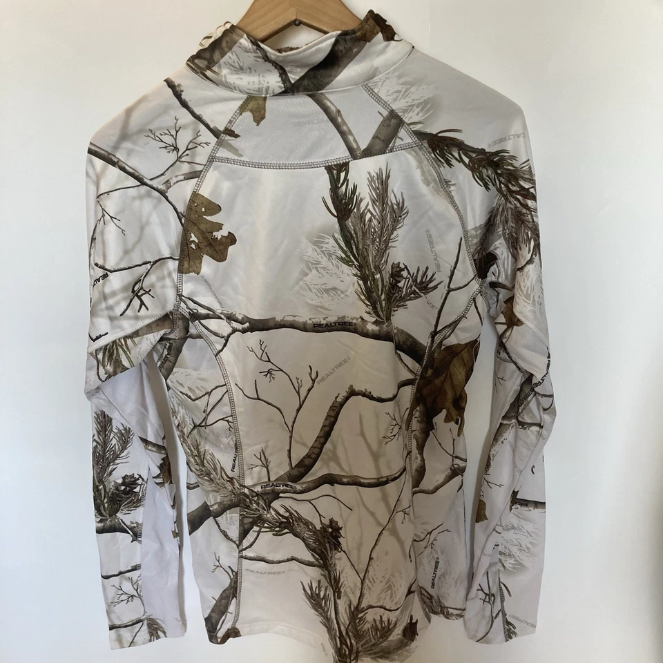 Nuevo con etiquetas Pullover Realtree APC Blanco y Marrón Camuflaje Cremallera “Nieve” Camuflaje Talla Mediana Foto 2 de 4