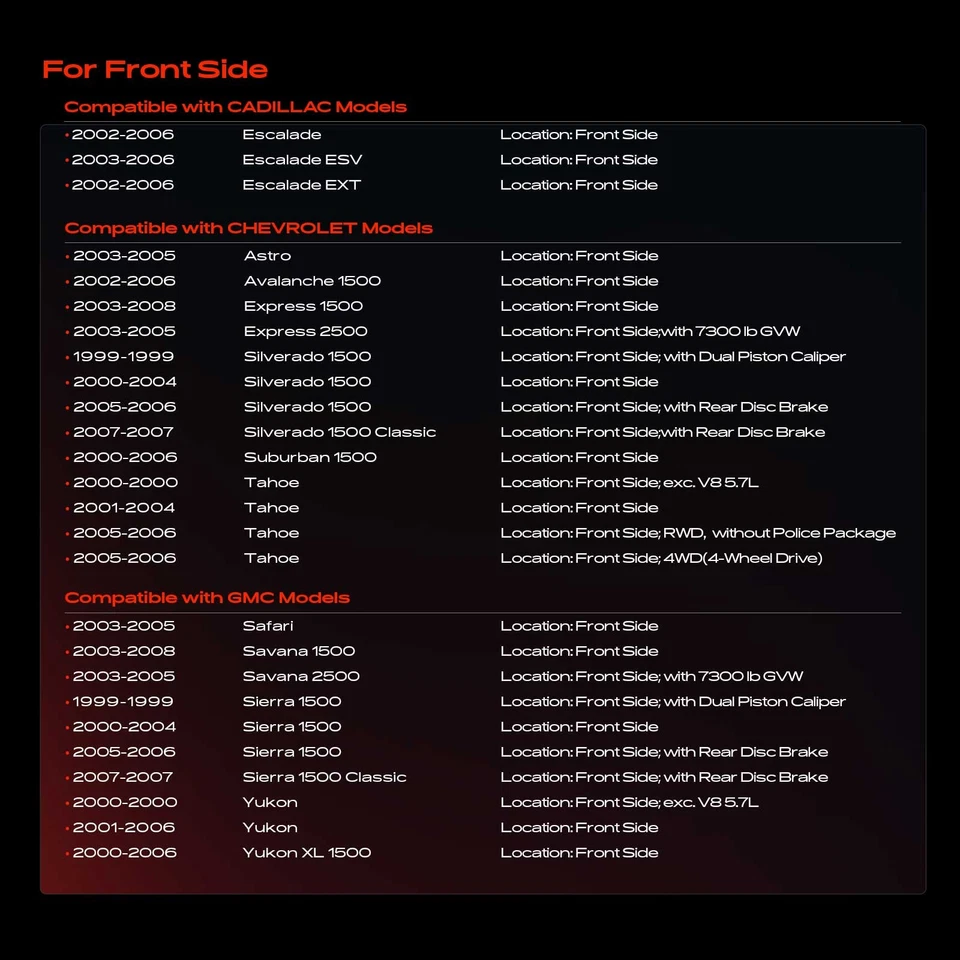 Par de pinzas de freno delanteras con soporte para Chevy Silverado 1500 Tahoe GMC Sierra Foto 2 de 4