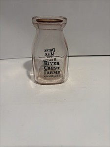 River Crest Farms Dairy - Half Pint Milk Bottle - Columbia, NJ