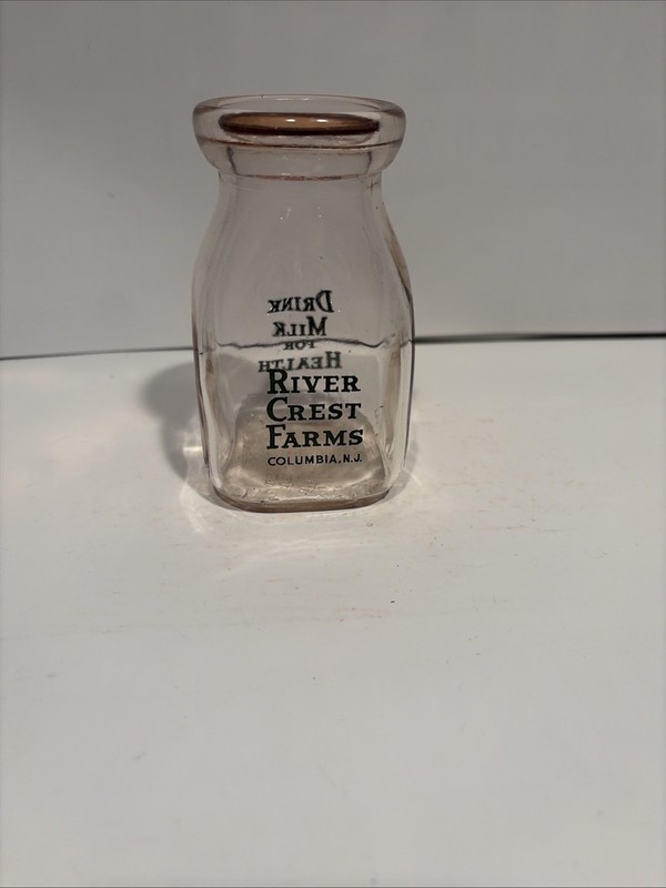 River Crest Farms Dairy - Half Pint Milk Bottle - Columbia, NJ