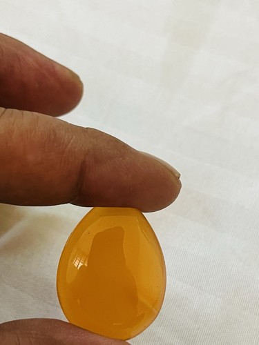 Yellow Pear Cut Carnelian Gemstone For Pendant Gift For Her / Him D172 - Picture 4 of 16